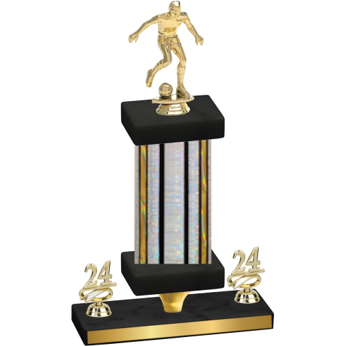 Premium Single Silver Glacier Year Soccer Trophy