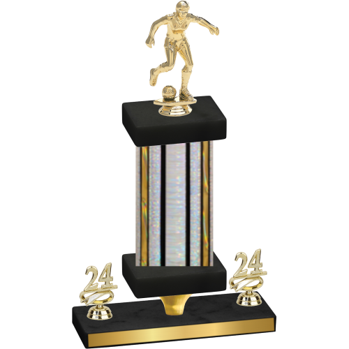 Premium Single Silver Glacier Year Soccer Trophy