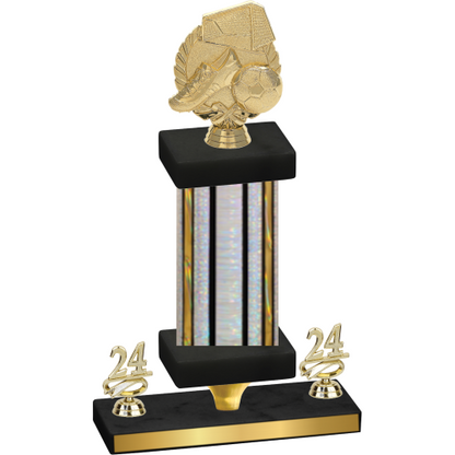 Premium Single Silver Glacier Year Soccer Trophy