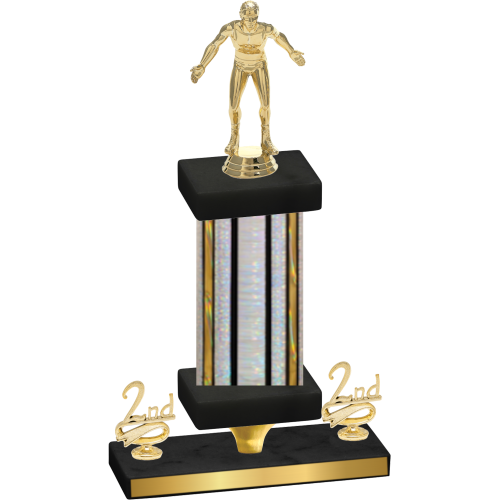 Premium Single Silver Glacier Second Place Wrestling Trophy