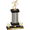Premium Single Silver Glacier Fourth Place Bowling Trophy