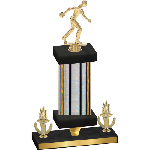 Premium Single Silver Glacier Victory Bowling Trophy