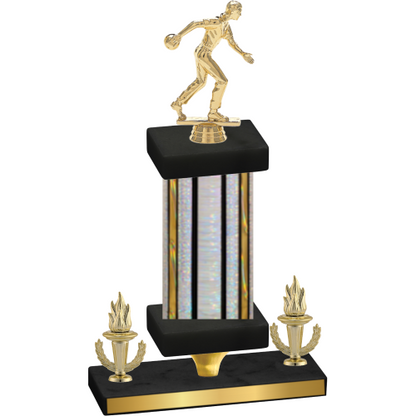 Premium Single Silver Glacier Victory Bowling Trophy