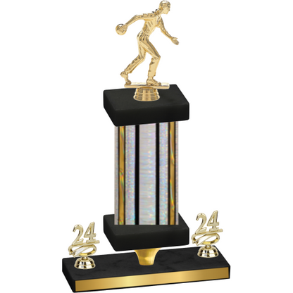 Premium Single Silver Glacier Year Bowling Trophy