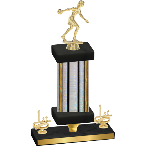 Premium Single Silver Glacier First Place Bowling Trophy