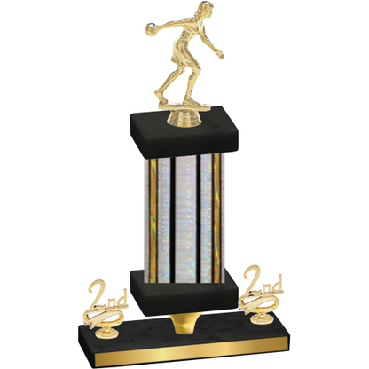 Premium Single Silver Glacier Second Place Bowling Trophy