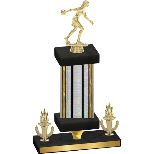 Premium Single Silver Glacier Victory Bowling Trophy