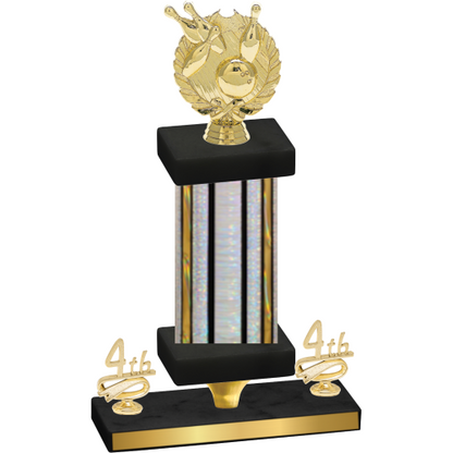 Premium Single Silver Glacier Fourth Place Bowling Trophy