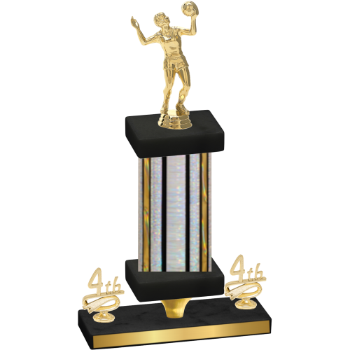 Premium Single Silver Glacier Fourth Place Volleyball Trophy