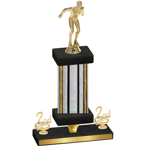 Premium Single Silver Glacier Second Place Swimming Trophy