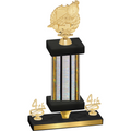 Premium Single Silver Glacier Fourth Place Swimming Trophy