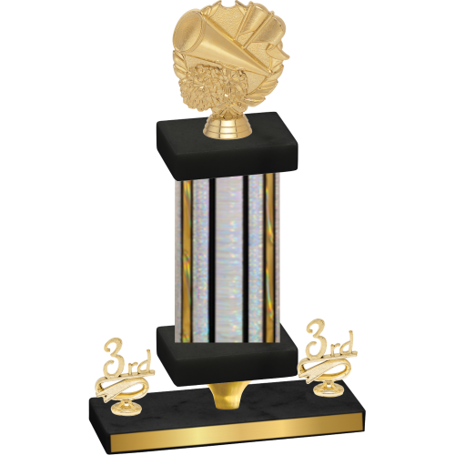 Premium Single Silver Glacier Third Place Cheerleading Trophy