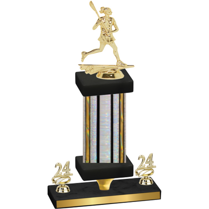 Premium Single Silver Glacier Year Lacrosse Trophy