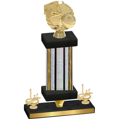 Premium Single Silver Glacier First Place Basketball Trophy