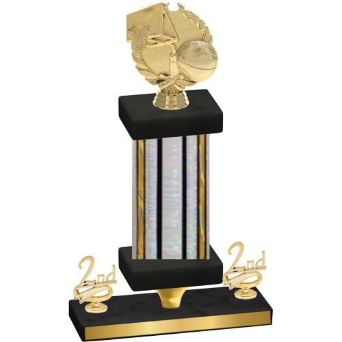 Premium Single Silver Glacier Second Place Basketball Trophy