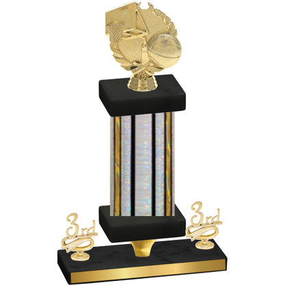 Premium Single Silver Glacier Third Place Basketball Trophy