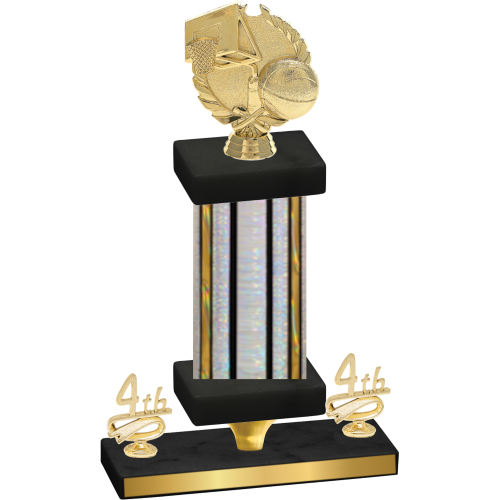 Premium Single Silver Glacier Fourth Place Basketball Trophy