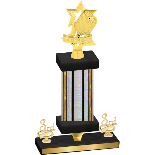 Premium Single Silver Glacier Third Place Pickleball Trophy