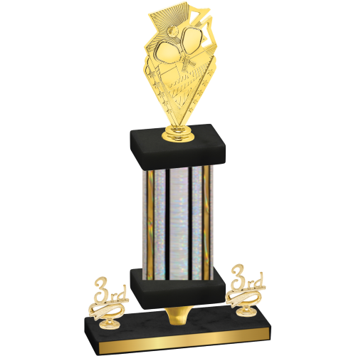 Premium Single Silver Glacier Third Place Pickleball Trophy