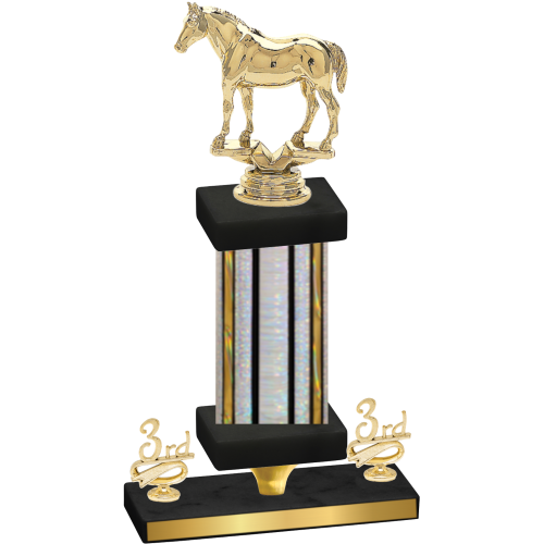 Premium Single Silver Glacier Third Place Horses Trophy