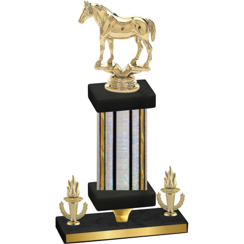 Premium Single Silver Glacier Victory Horses Trophy