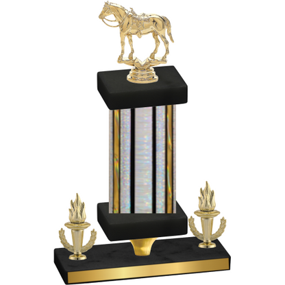 Premium Single Silver Glacier Victory Horses Trophy