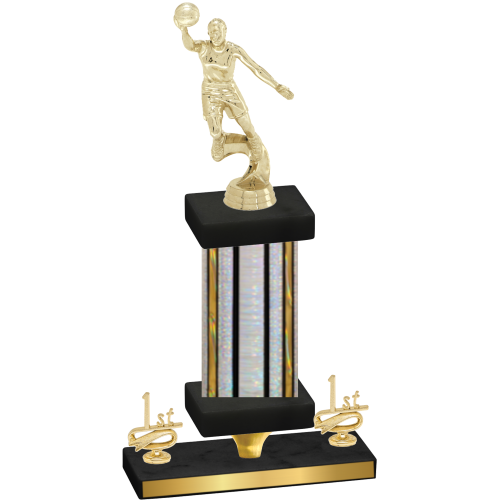 Premium Single Silver Glacier First Place Basketball Trophy