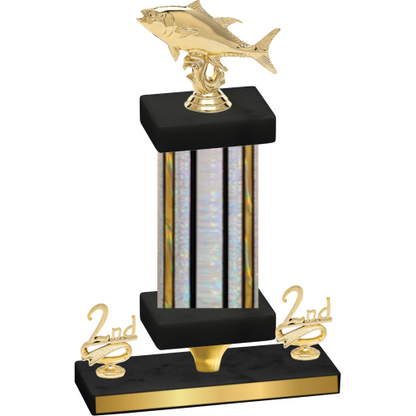 Premium Single Silver Glacier Second Place Fishing Trophy