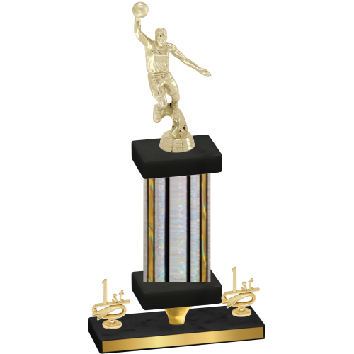 Premium Single Silver Glacier First Place Basketball Trophy