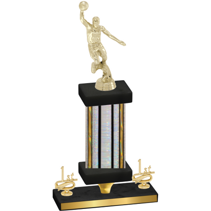 Premium Single Silver Glacier First Place Basketball Trophy