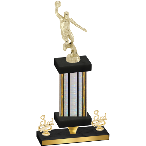 Premium Single Silver Glacier Third Place Basketball Trophy