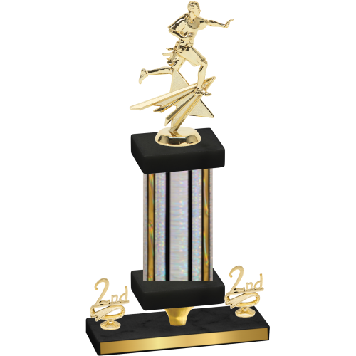 Premium Single Silver Glacier Second Place Flag Football Trophy