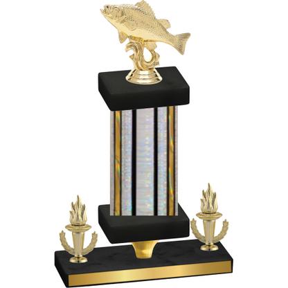 Premium Single Silver Glacier Victory Fishing Trophy