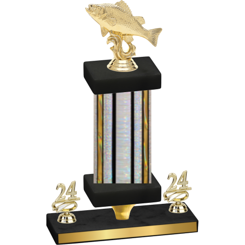 Premium Single Silver Glacier Year Fishing Trophy