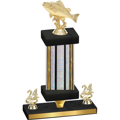 Premium Single Silver Glacier Year Fishing Trophy