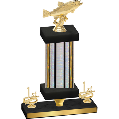 Premium Single Silver Glacier First Place Fishing Trophy