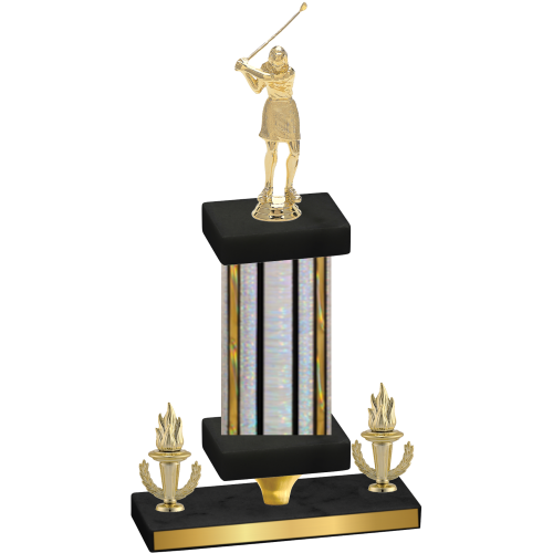 Premium Single Silver Glacier Victory Golf Trophy