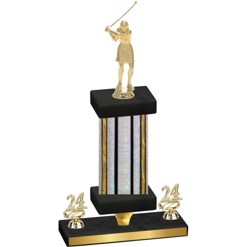 Premium Single Silver Glacier Year Golf Trophy