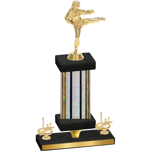 Premium Single Silver Glacier First Place Karate Trophy