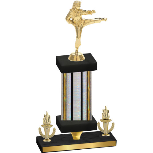 Premium Single Silver Glacier Victory Karate Trophy