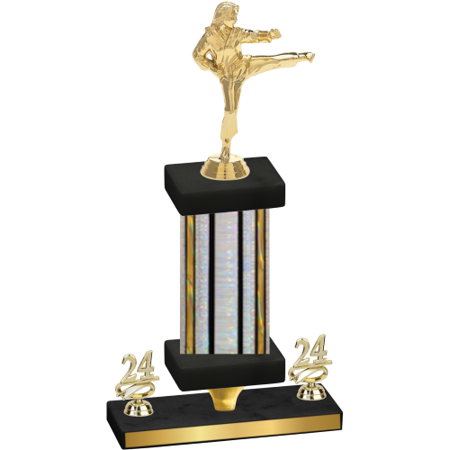 Premium Single Silver Glacier Year Karate Trophy