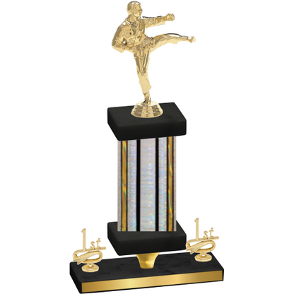 Premium Single Silver Glacier First Place Karate Trophy