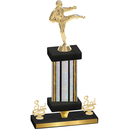 Premium Single Silver Glacier Third Place Karate Trophy