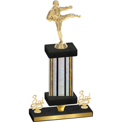 Premium Single Silver Glacier Third Place Karate Trophy