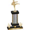 Premium Single Silver Glacier Fourth Place Karate Trophy