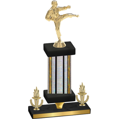 Premium Single Silver Glacier Victory Karate Trophy