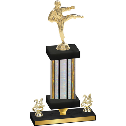 Premium Single Silver Glacier Year Karate Trophy