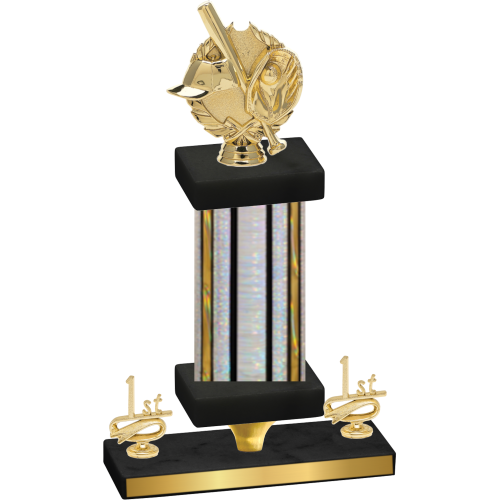 Premium Single Silver Glacier First Place Baseball Trophy