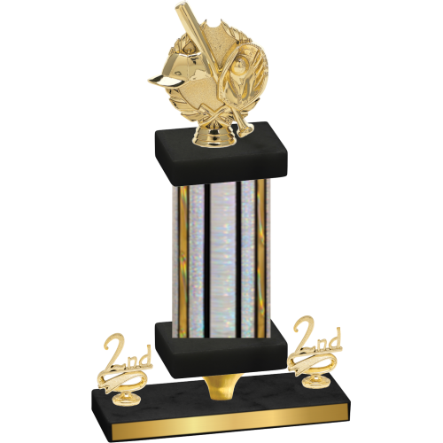 Premium Single Silver Glacier Second Place Baseball Trophy