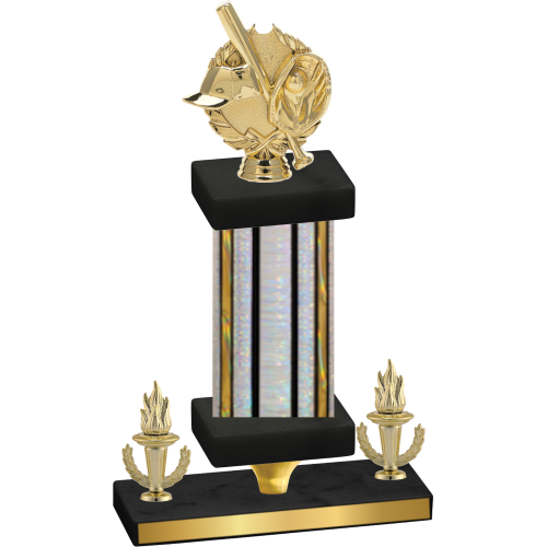 Premium Single Silver Glacier Victory Baseball Trophy